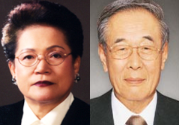 이인희 한솔고문이 생전에 보유하던 120억원 규모의 주식이 문화재단에 기증됐다. 오른쪽 사진은 이인희 고문이 타계한지 한달뒤에 세상을 떠난 이 고문의 부군 조운해 전 삼성강북병원 이사장.