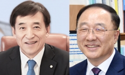 홍남기 경제부총리와 이주열 한국은행 총재는 대내외 여건이 불투명한 만큼 올해는 혁신경영과 리스크관리에 중점을 둬애 한다고 범금융인 신년하례회에서 강조했다. 사진= 기회재정부,한국은행 웹사이트.