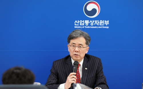 미국 출장결과를 기자들에 브리핑하는 김현종 통상교섭본부장/사진=산업통상자원부 제공