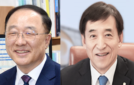 홍남기 부총리(왼쪽)와 이주열 한국은행 총재/사진= 기획재정부와 한국은행 웹사이트.