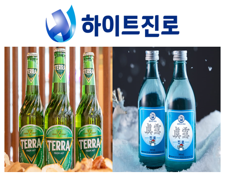 하이트진로가 맥주 ‘테라’와 소주 ‘진로’의 인기에 힘입어 분기 영업이익 흑자 전환에 성공했다. 사진(맥주'테라'와소주'진로')=하이트진로.
