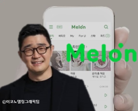 국내 최대 음원 재생(스트리밍) 플랫폼 ‘멜론’이 카카오에서 나와 별도 법인으로 독립한다. 사진(이진수 카카오엔터테인먼트 대표(왼쪽))=카카오,멜론/이코노텔링그래픽팀.