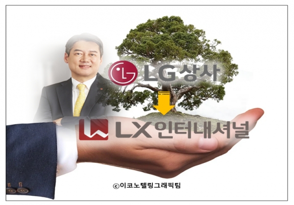 LG상사가 'LX인터내셔널'로 회사 이름을 바꾸고 새롭게 출발한다. 사진(LX인터내셔널 윤춘성 대표이사(오른쪽 위))=LX인터내셔널/이코노텔링그래픽팀.