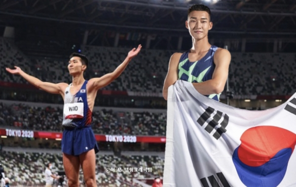 남자 높이뛰기 우상혁 선수(사진). 좋은 성적은 물론이고, 경기를 즐기는 듯한 그의 긍정 모습은 올림픽의 감동을 고스란히 전해줬다. 사진=높이뛰기 우상혁 선수 인스타그램/이코노텔링그래픽팀.