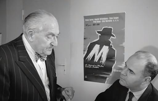 1968년 독일 영화감독 어윈 라이저와 인터뷰 중인 랑 감독.