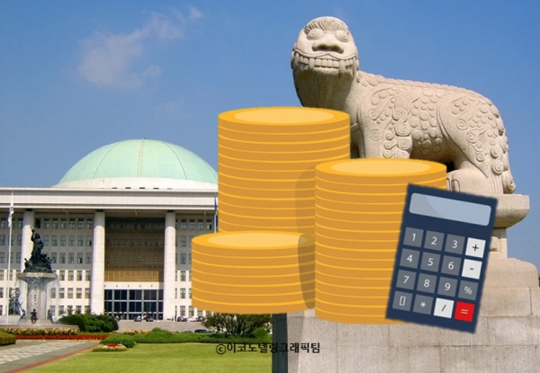내년도 국가채무가 1064조원으로 사상 처음 1000조원을 넘어서는 한편 국내총생산(GDP) 대비 국가채무 비율이 50%에 이를 전망이다/이코노텔링그래픽팀.
