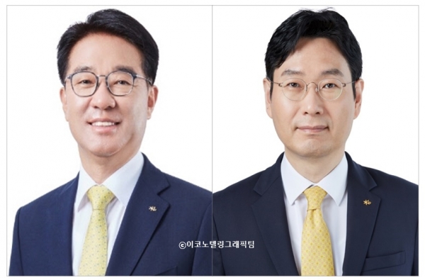 이동철 KB국민카드 대표가 KB금융그룹 부회장으로 승진하고, 후임 대표에는 이창권 KB금융지주 최고전략책임자(CSO)가 내정됐다. 사진(이동철KB금융그룹 부회장(왼쪽),이창권 KB국민카드 대표(오른쪽))=KB국민카드,KB금융그룹/이코노텔링그래픽팀.
