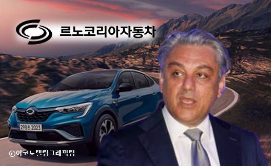루카 데 메오 르노그룹 회장(오른쪽)이 한국을 중대형 차량 수출 거점으로 삼겠다는 목표를 공개하며 대규모 투자 의사를 밝혔다. 사진=르노코리아자동차/이코노텔링그래픽팀.