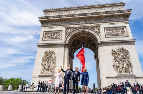 President Biden, the First Lady, President Macron, and Mrs. Macron.