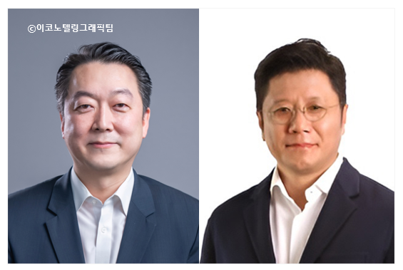 사진((왼쪽부터)정형권 (주)지마켓 대표이사, 최훈학 SSG닷컴 대표이사)=신세계그룹/이코노텔링그래픽팀.