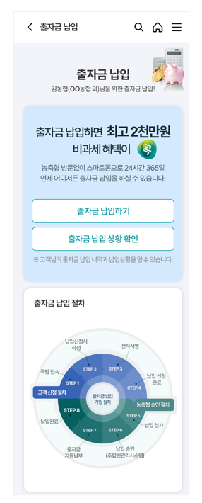 자료(출자금 납입 화면)=농협.